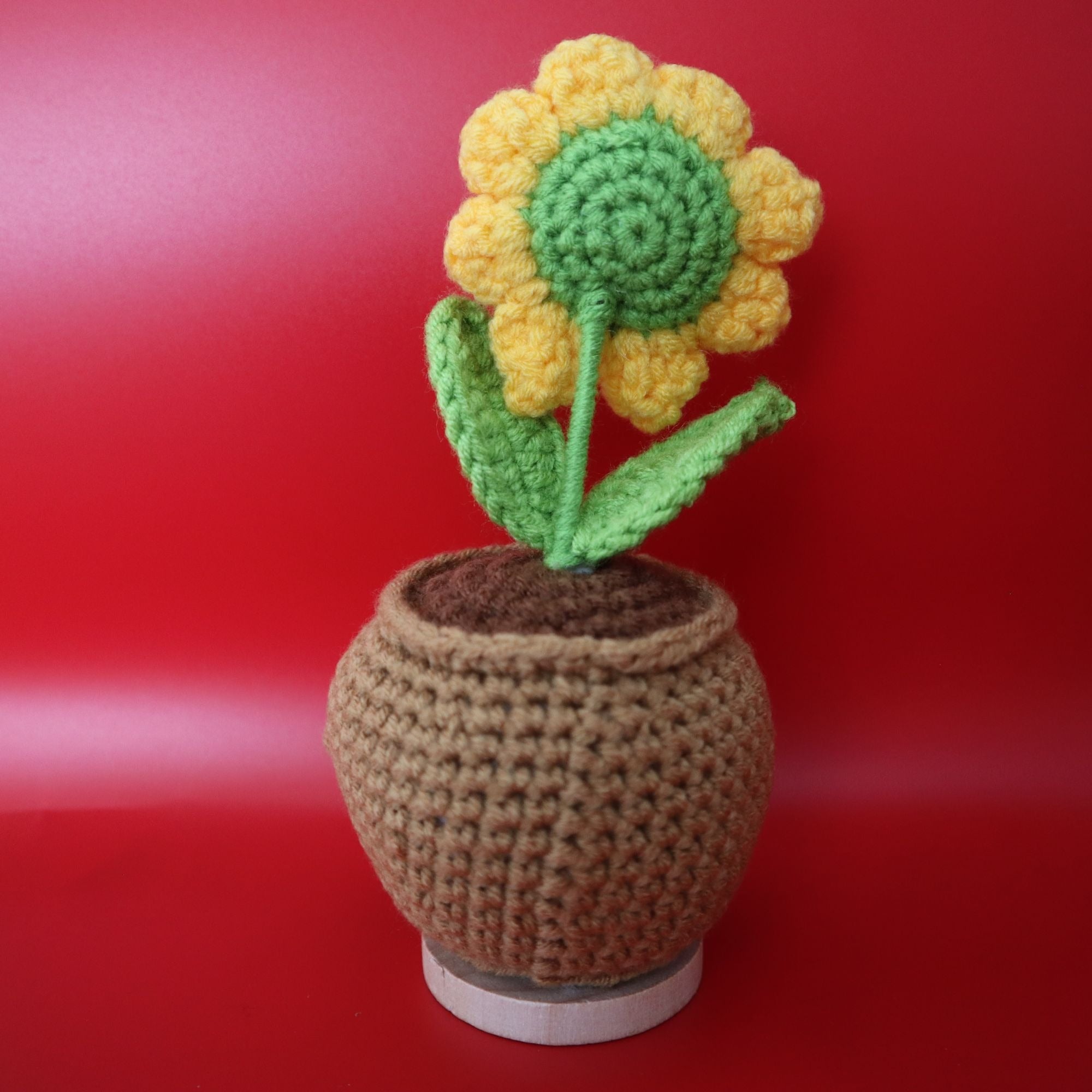 Emotional Support Crochet Sunflower in a Pot