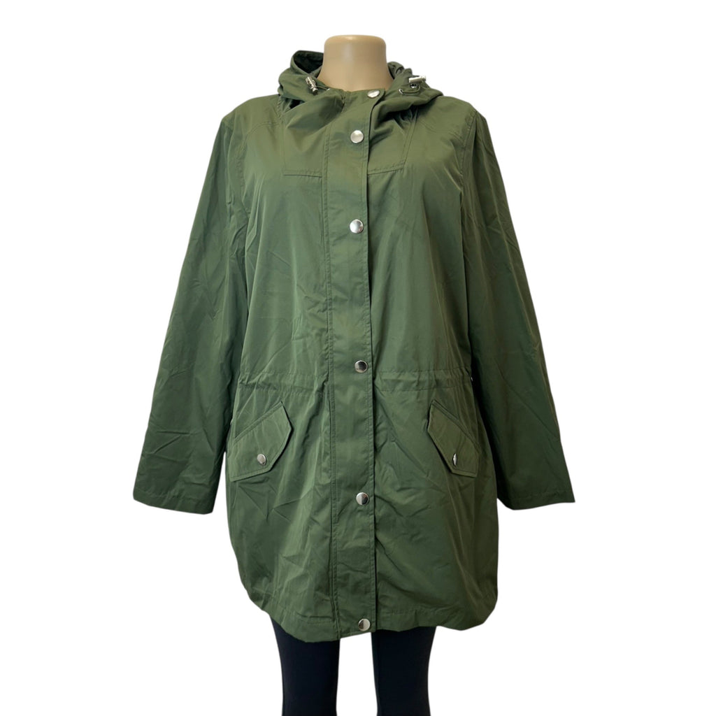 K-109 Time And Tru Women's Lightweight Hooded Jacket Wind Resistant Green Size Large