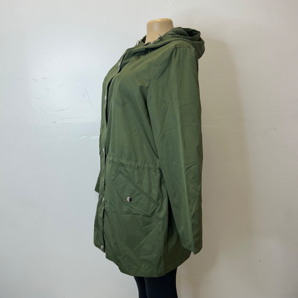 K-109 Time And Tru Women's Lightweight Hooded Jacket Wind Resistant Green Size Large