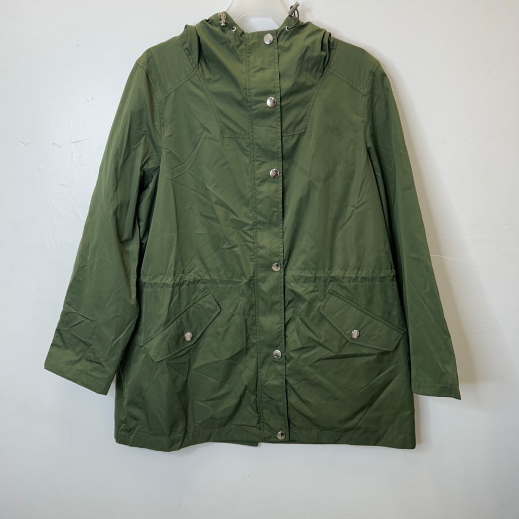 K-109 Time And Tru Women's Lightweight Hooded Jacket Wind Resistant Green Size Large