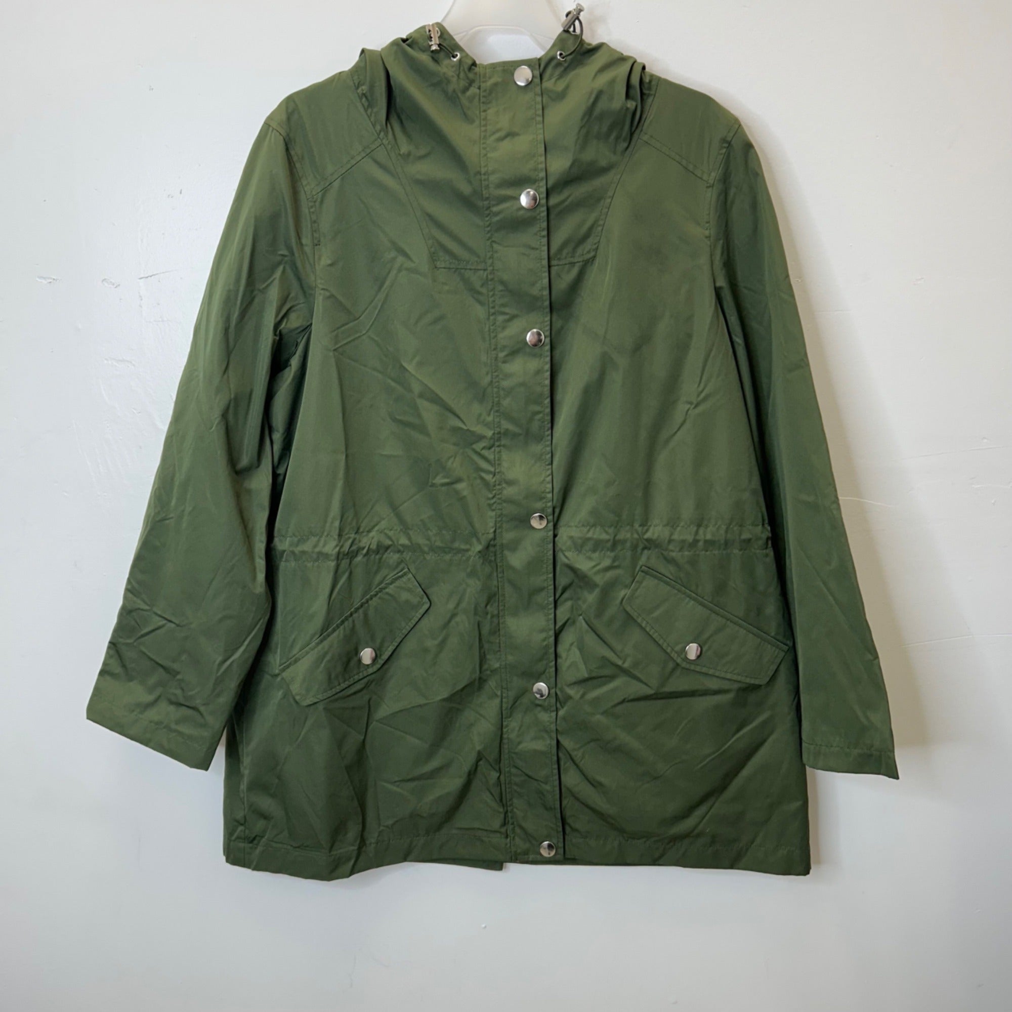 K-109 Time And Tru Women's Lightweight Hooded Jacket Wind Resistant Green Size Large