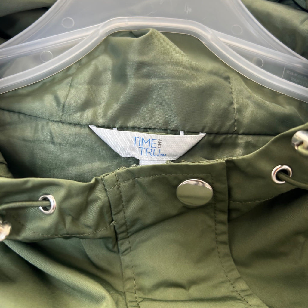 K-109 Time And Tru Women's Lightweight Hooded Jacket Wind Resistant Green Size Large