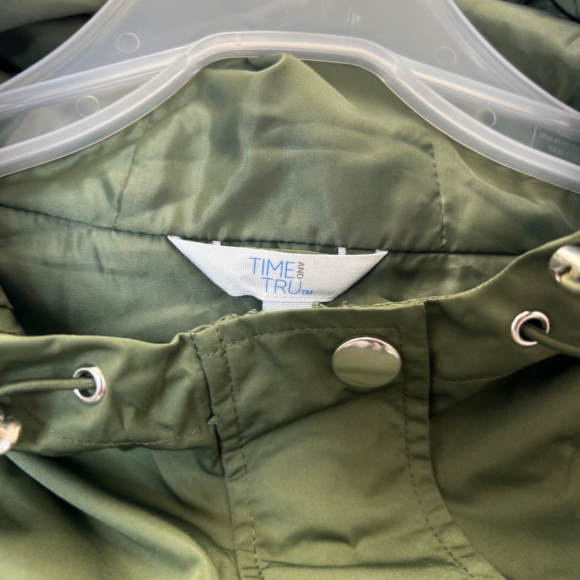 K-109 Time And Tru Women's Lightweight Hooded Jacket Wind Resistant Green Size Large