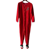 Nick & Nora Sleepwear Size Large Sock Monkey One Piece Footed Red Pajama Onesie