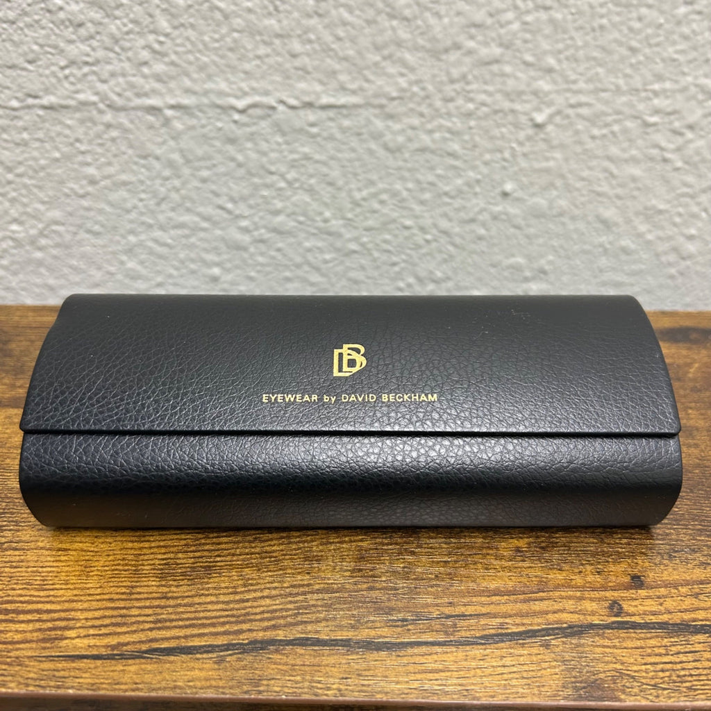 Eyewear By David Beckham Black Leather Glasses Case With Cleaning Cloth