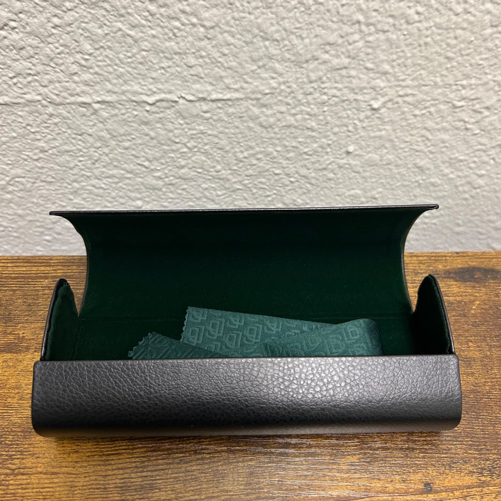 Eyewear By David Beckham Black Leather Glasses Case With Cleaning Cloth