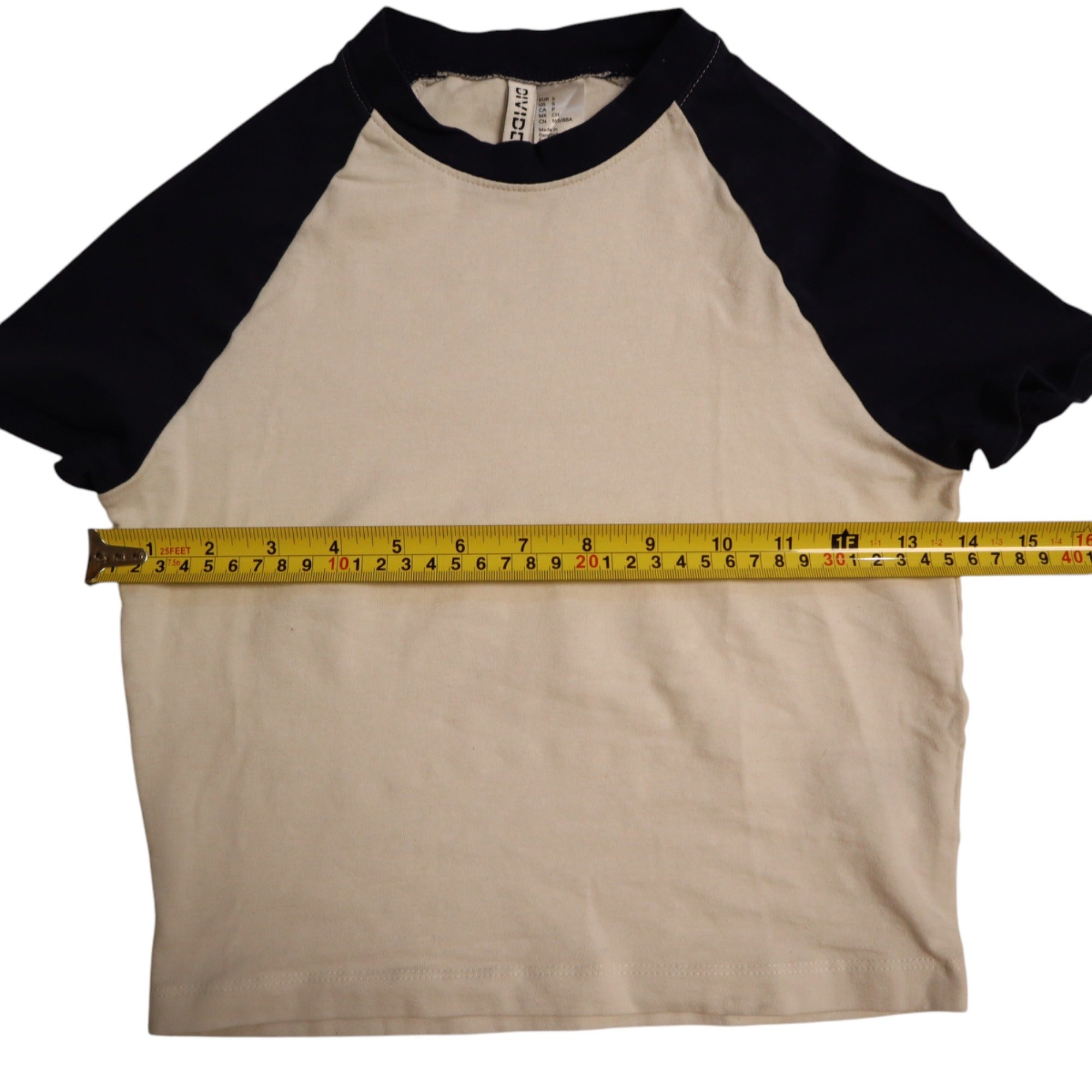 Divided Set of 2 Tops, Lace Trim Ribbed Knit Crop Camisole XS,Cropped T-Shirt S