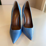 Shoe Republic LA Blue Faux Crocodile High Heel Pumps Size 7