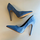 Shoe Republic LA Blue Faux Crocodile High Heel Pumps Size 7