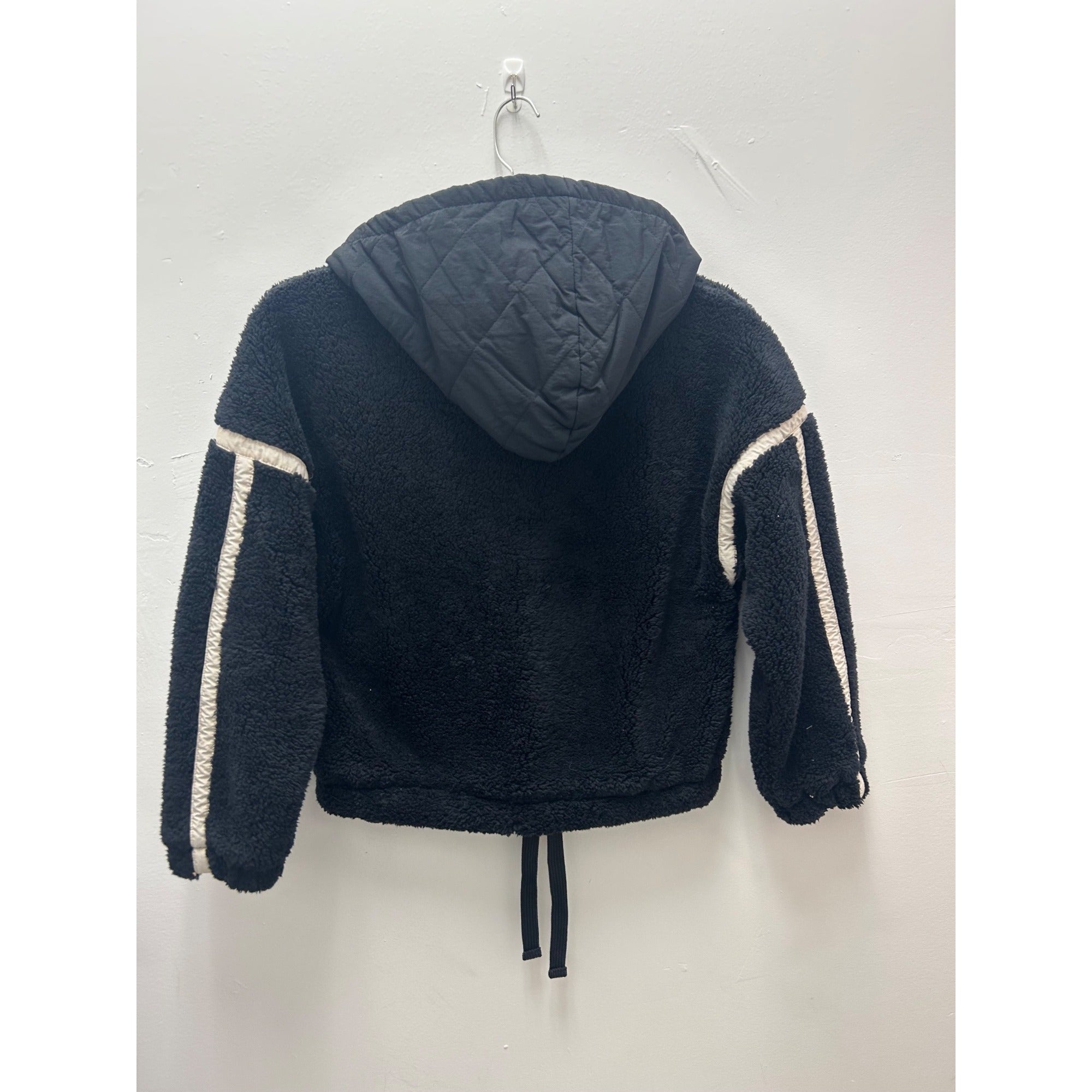 K-158 JoyLab Contrast High Pile 1/2 Zip Jacket Black/Tan Women's Size XXS