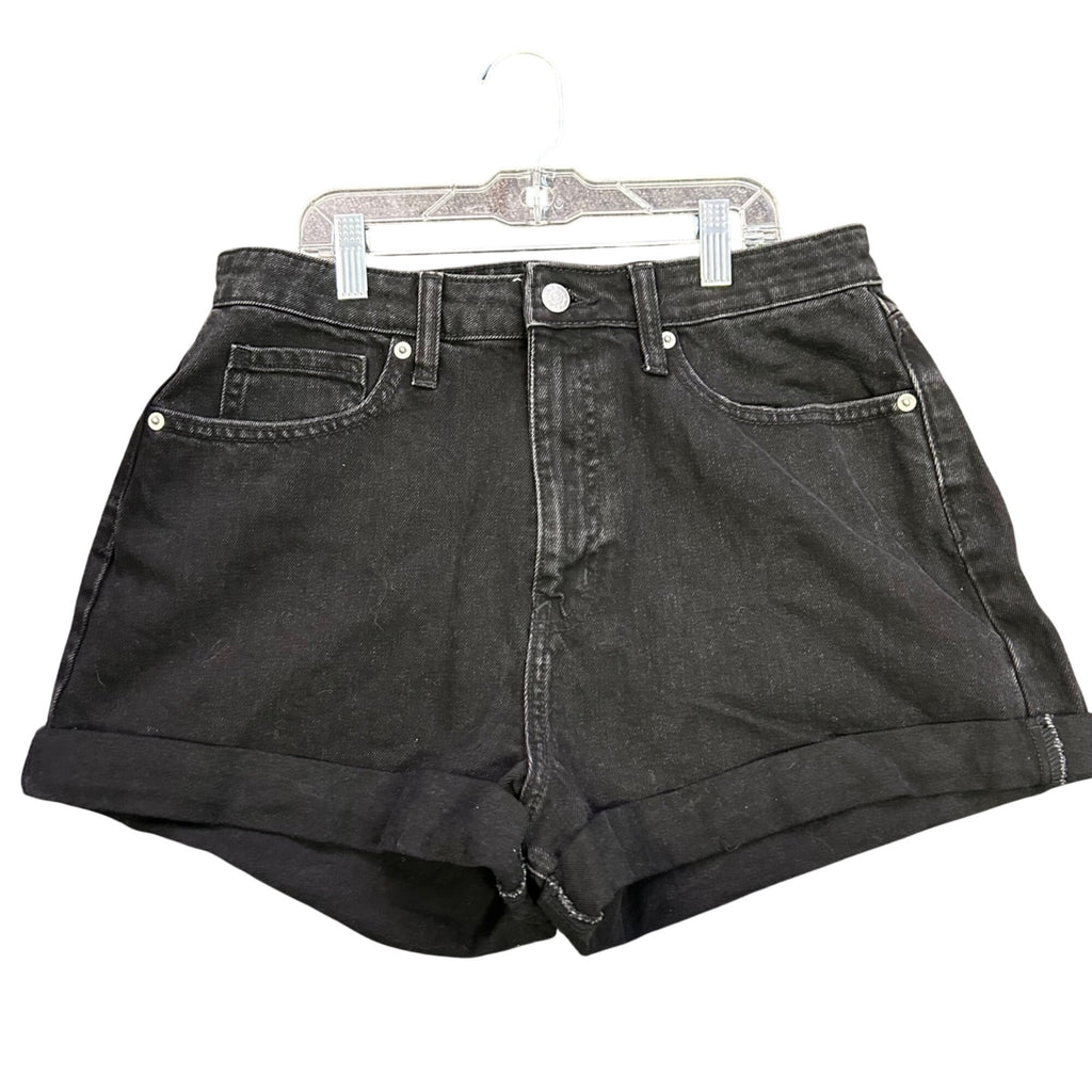 K-303 Wild Fable High Rise Black Denim Shorts Rolled Hem Women's Size 10/30R