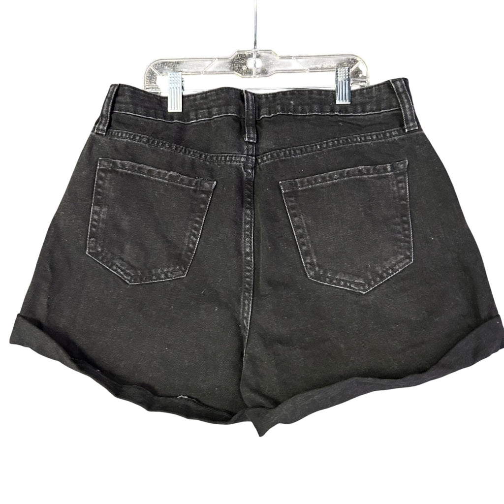 K-303 Wild Fable High Rise Black Denim Shorts Rolled Hem Women's Size 10/30R