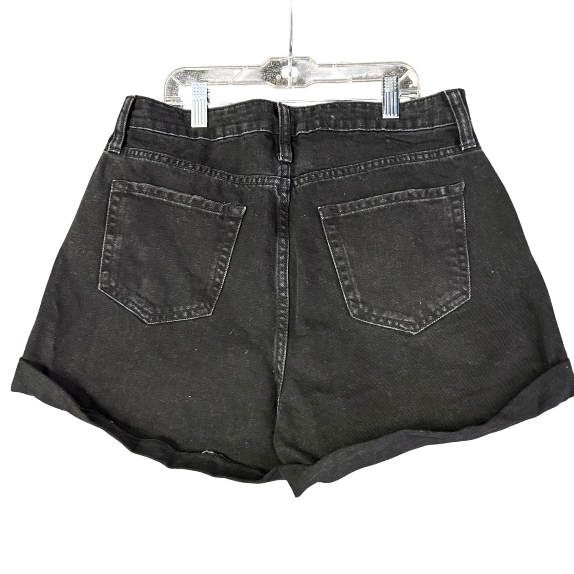 K-303 Wild Fable High Rise Black Denim Shorts Rolled Hem Women's Size 10/30R