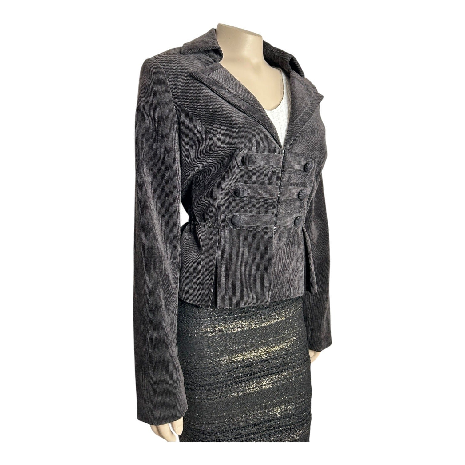 Chelsea and Theodore Black Corduroy Blazer Jacket Women's Size 8
