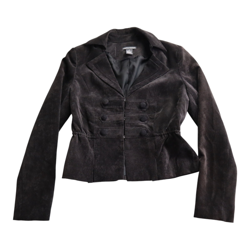 Chelsea and Theodore Black Corduroy Blazer Jacket Women's Size 8