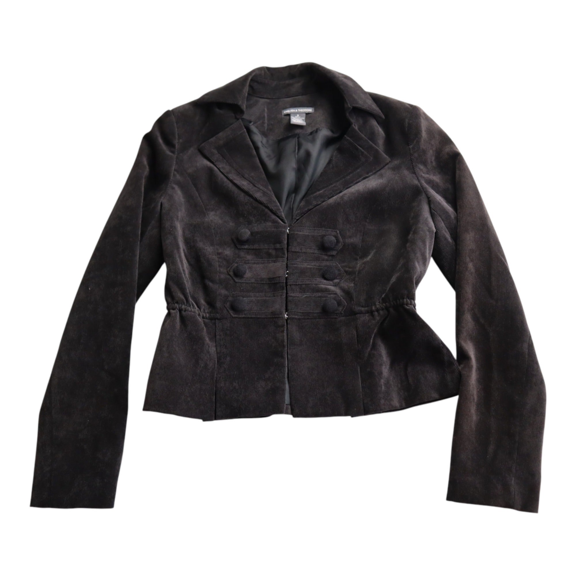Chelsea and Theodore Black Corduroy Blazer Jacket Women's Size 8