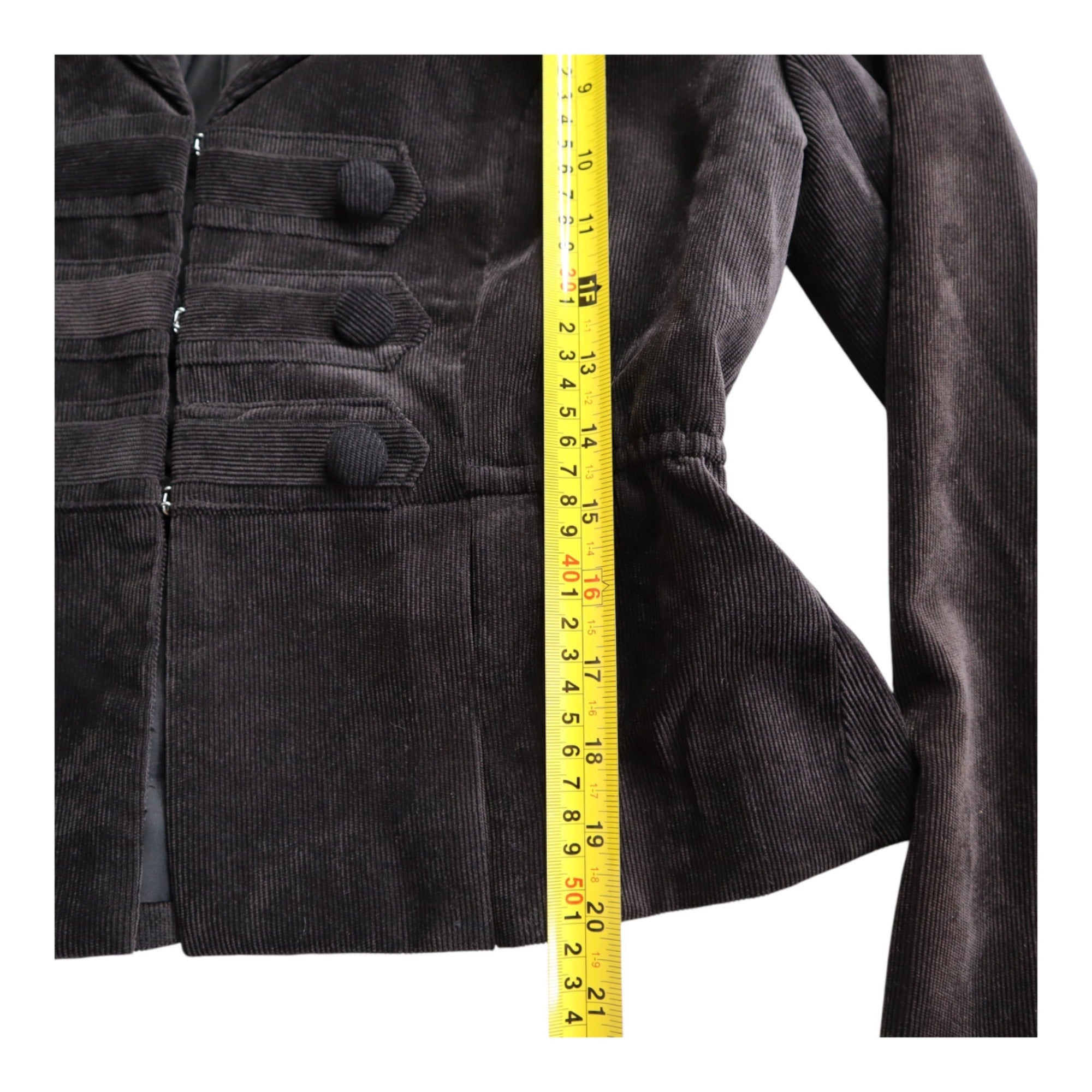 Chelsea and Theodore Black Corduroy Blazer Jacket Women's Size 8