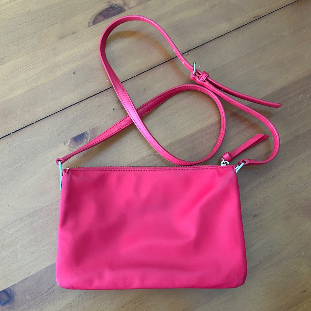 Kate Spade New York Red Nylon Zip Top Crossbody Bag