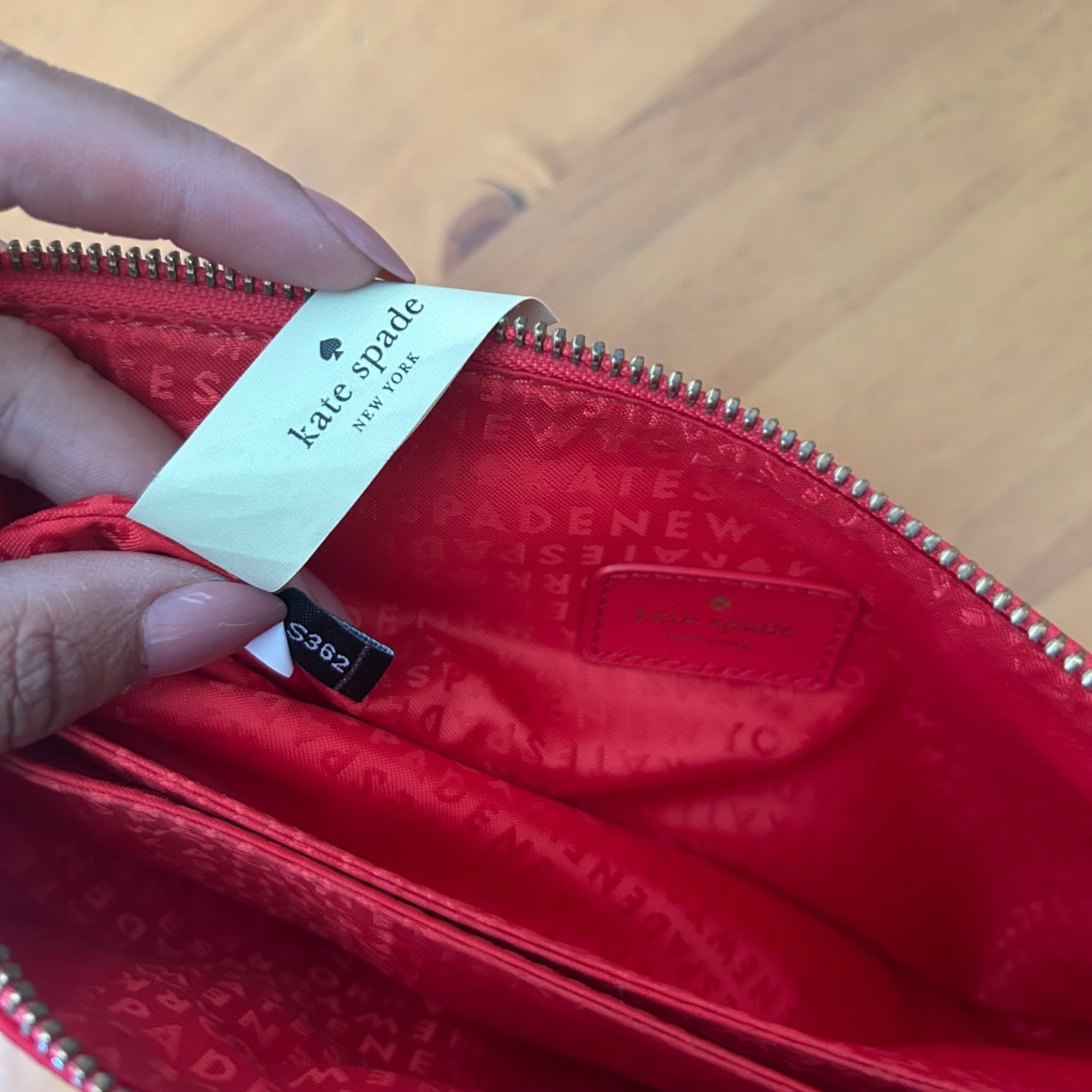 Kate Spade New York Red Nylon Zip Top Crossbody Bag