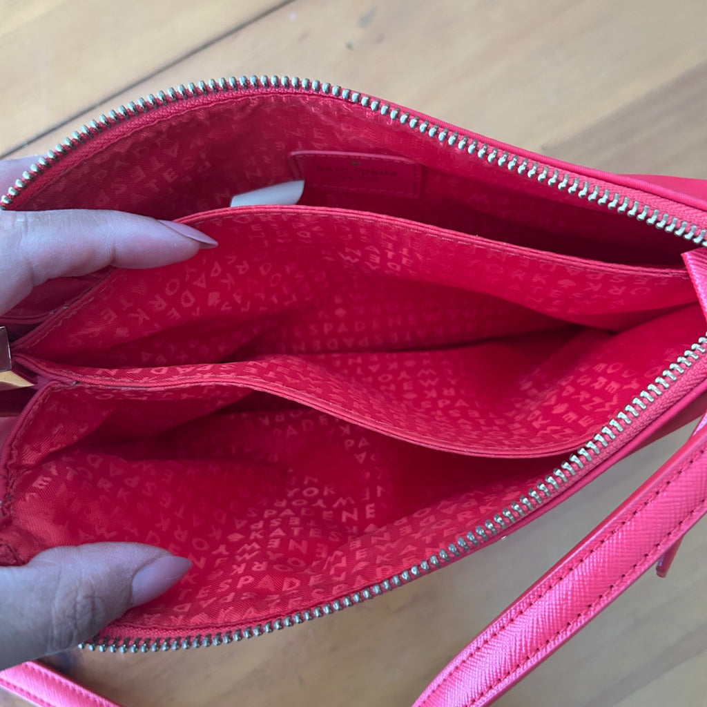 Kate Spade New York Red Nylon Zip Top Crossbody Bag