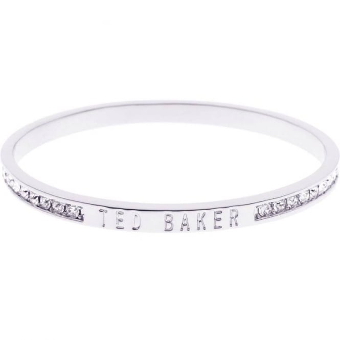 Ted Baker Clem Narrow Crystal Band Bangle, White Bronze, Crystal