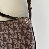 Christian Dior Brown Monogram Canvas Crossbody Bag With Adjustable Strap