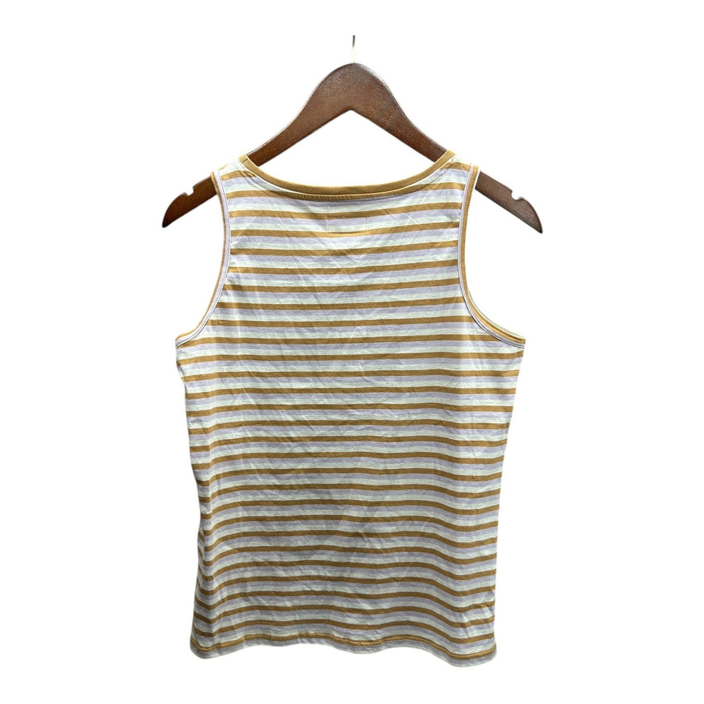 Womens Pact Small Tank Top Brown & White Striped Organic Cotton