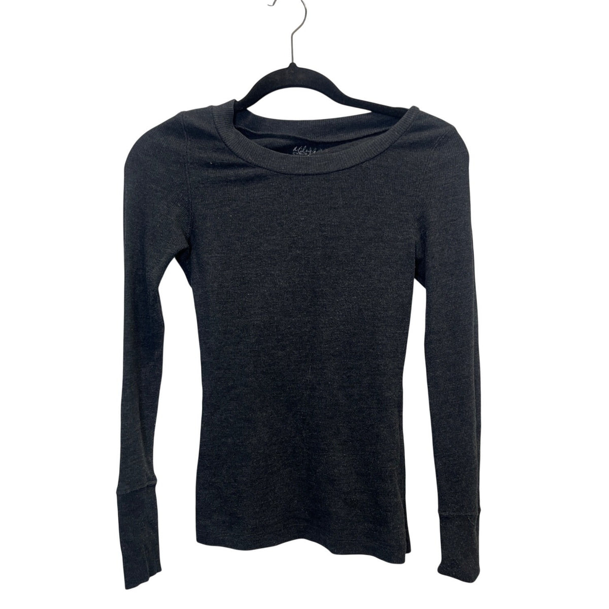 #1155 Miley Cyrus & Max Azria Size L/G Charcoal Gray Thermal Shirt