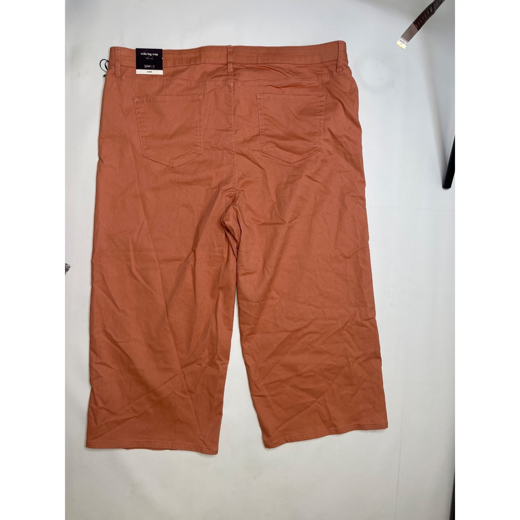 #1059 AVA & VIV 26W Rust Orange Cropped Straight Leg Pants