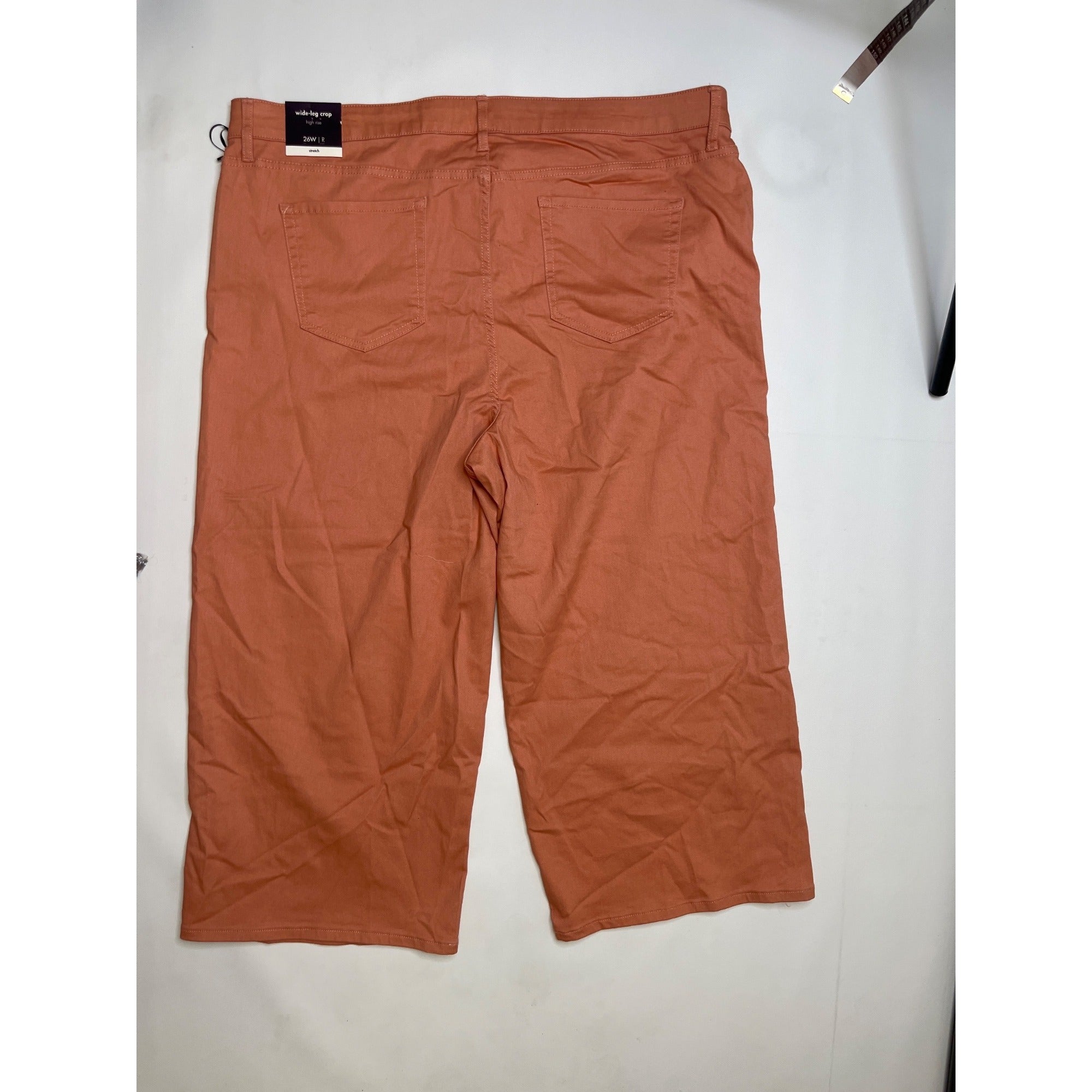 #1059 AVA & VIV 26W Rust Orange Cropped Straight Leg Pants