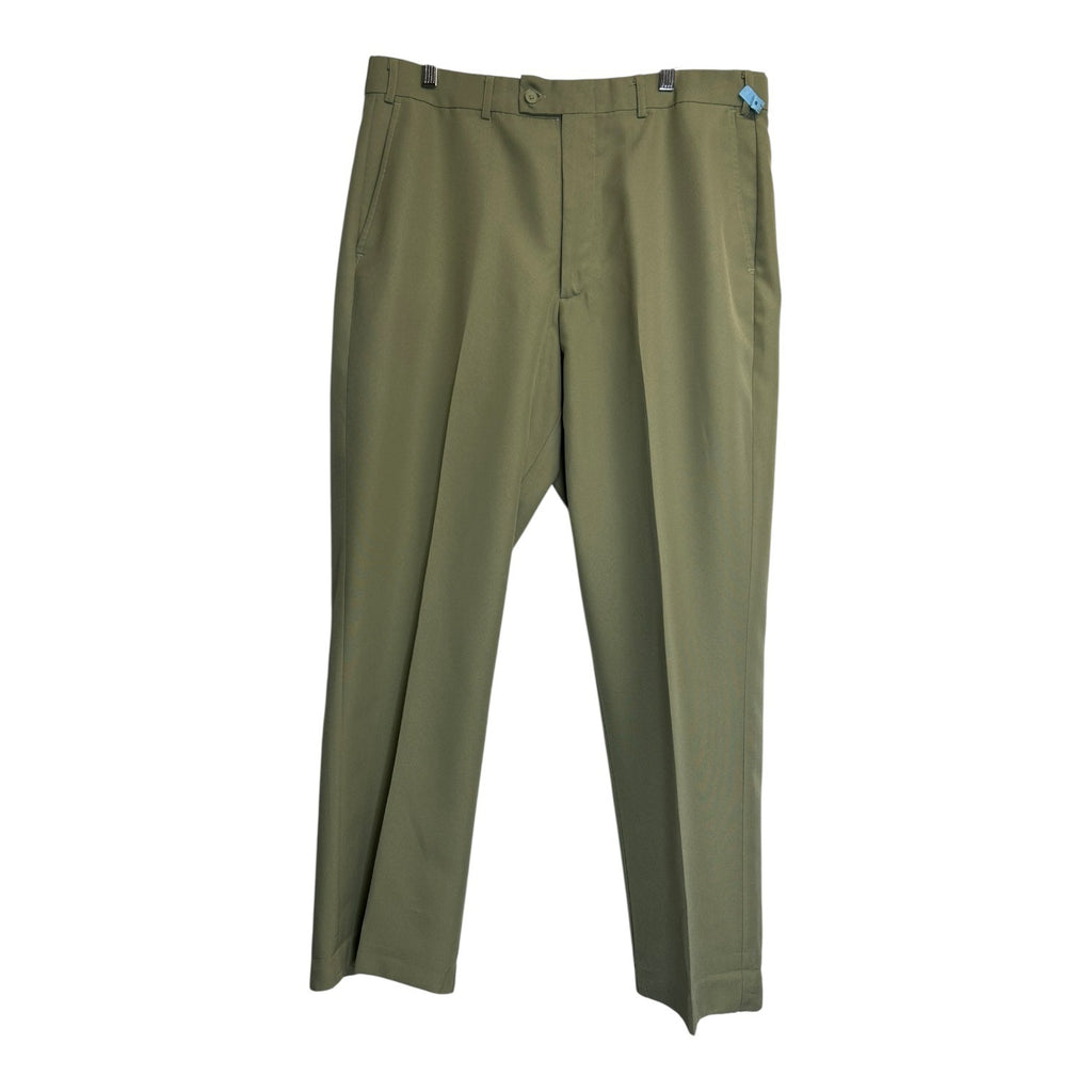 DG-96 Vintage Haband Olive Green Dress Pants Flat Front Classic Fit Size 37/30