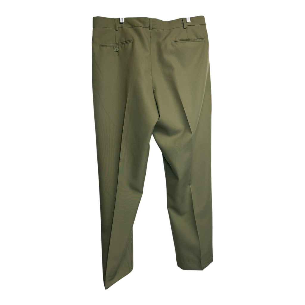 DG-96 Vintage Haband Olive Green Dress Pants Flat Front Classic Fit Size 37/30