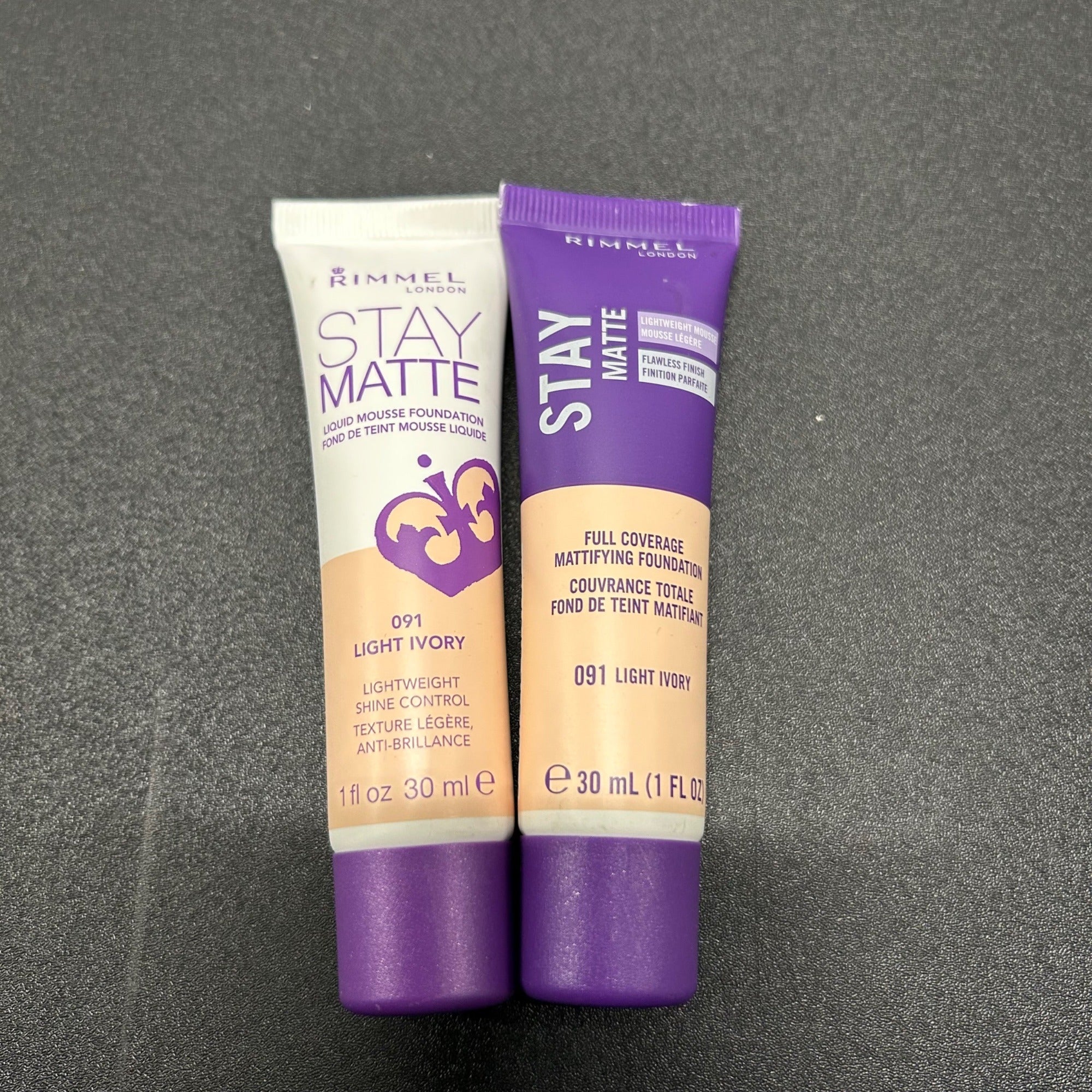 Rimmel London 2 PK Stay Matte Liquid & Full Coverage Foundation 091 Light Ivory