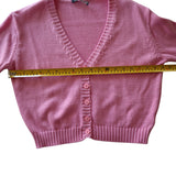 Brandy Melville  Women's Pink V-Neck Button-Up Cardigan Sweater One Size