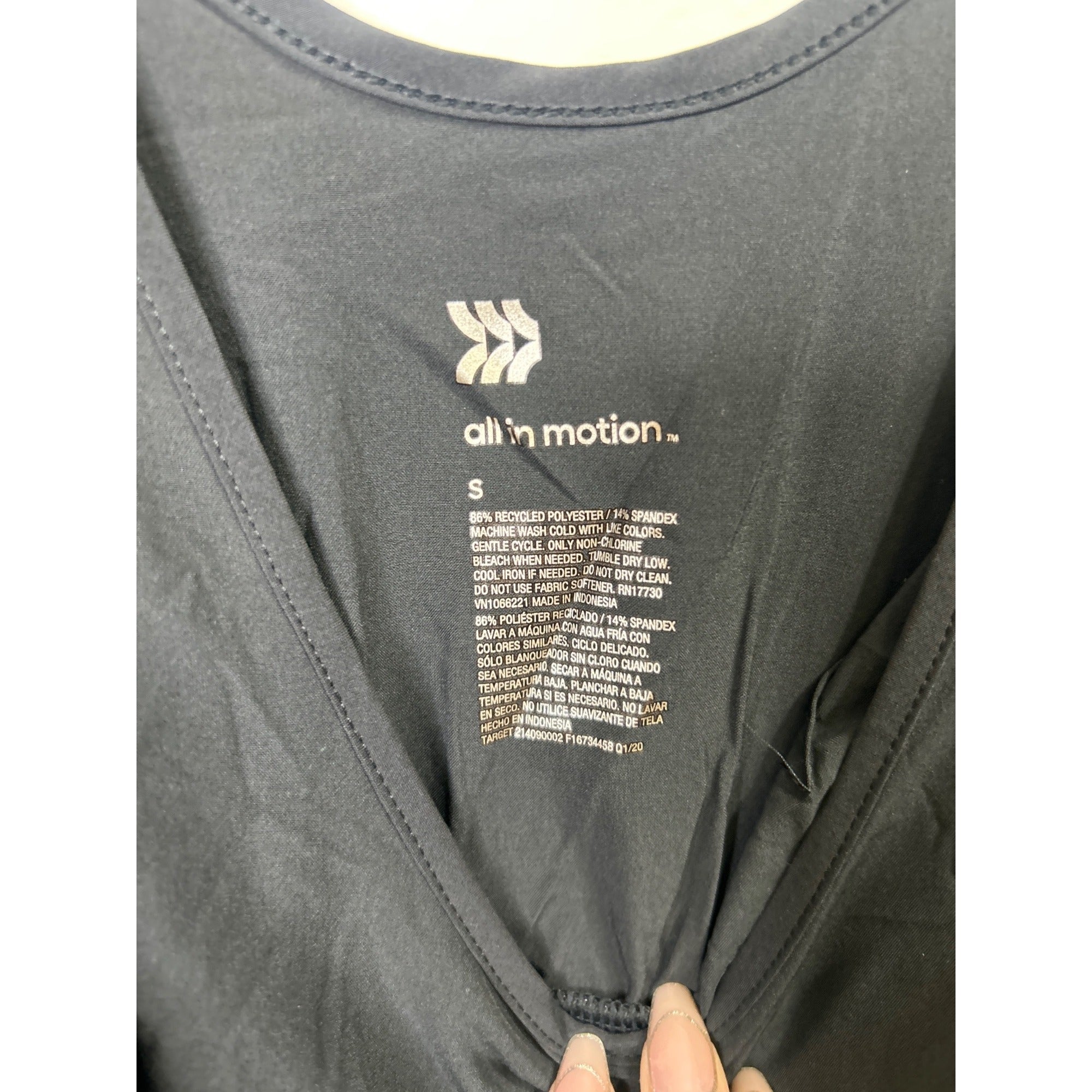 #1071 All In Motion Black Sleeveless Lightweight Fabric Drawstring Waist Dress S
