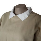 Brandy Melville Beige Collared Sweatshirt For Women One Size