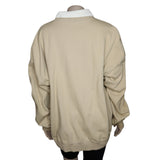 Brandy Melville Beige Collared Sweatshirt For Women One Size