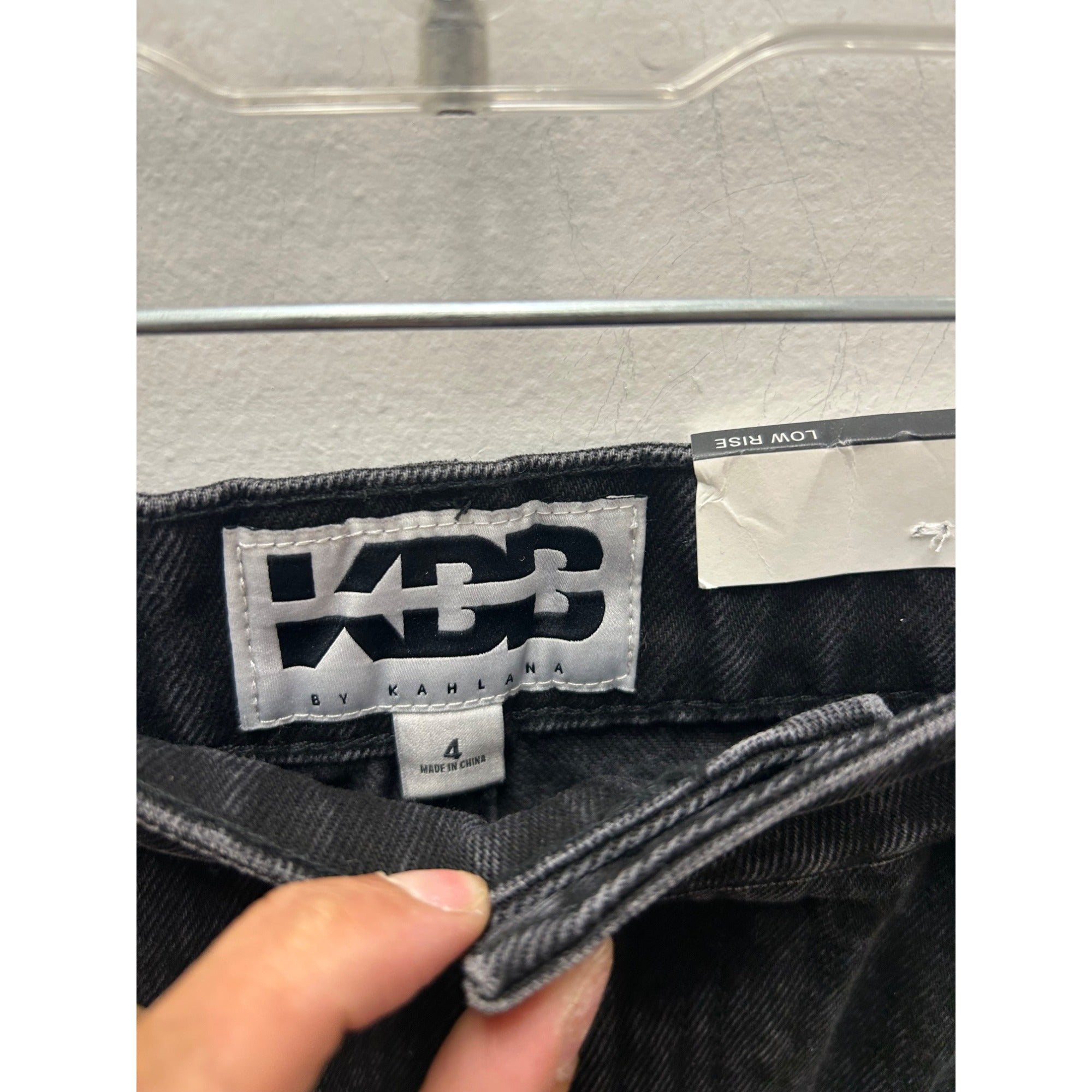 K-204 K433 By Kahlana Low Rise Wide Leg Jeans Black Denim Women's Size 4