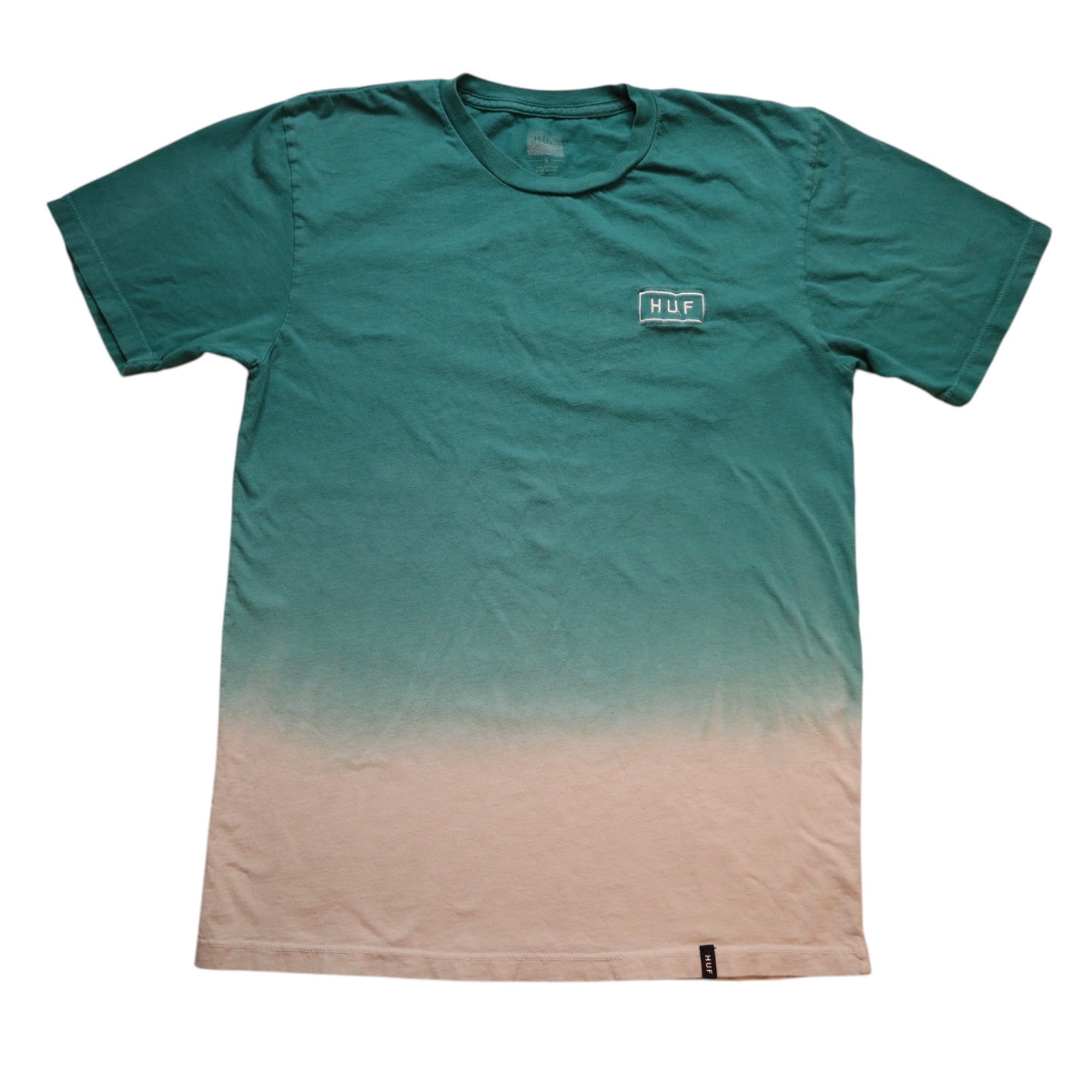 Huf Men's Gradient Teal & Beige T-Shirt Size Small