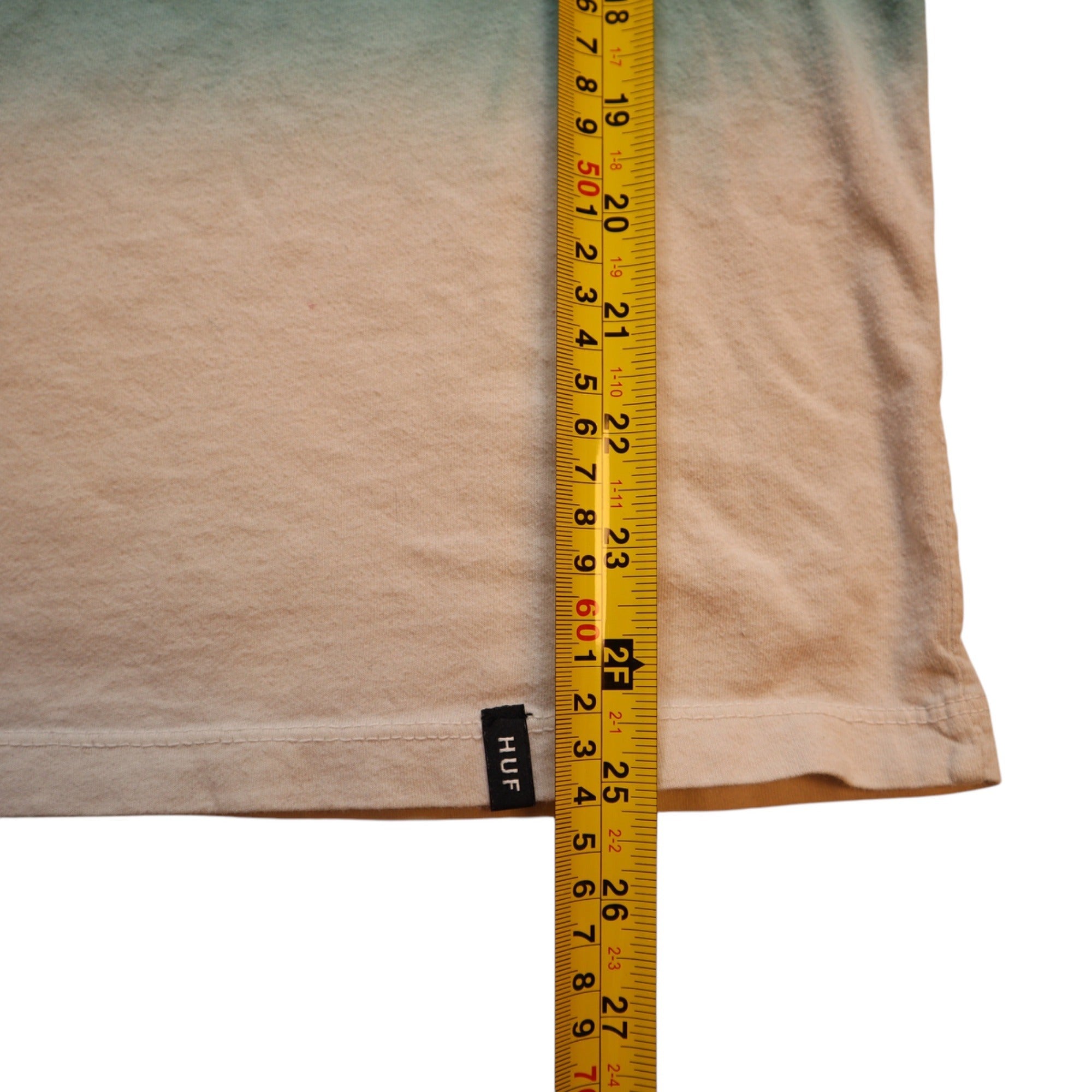 Huf Men's Gradient Teal & Beige T-Shirt Size Small