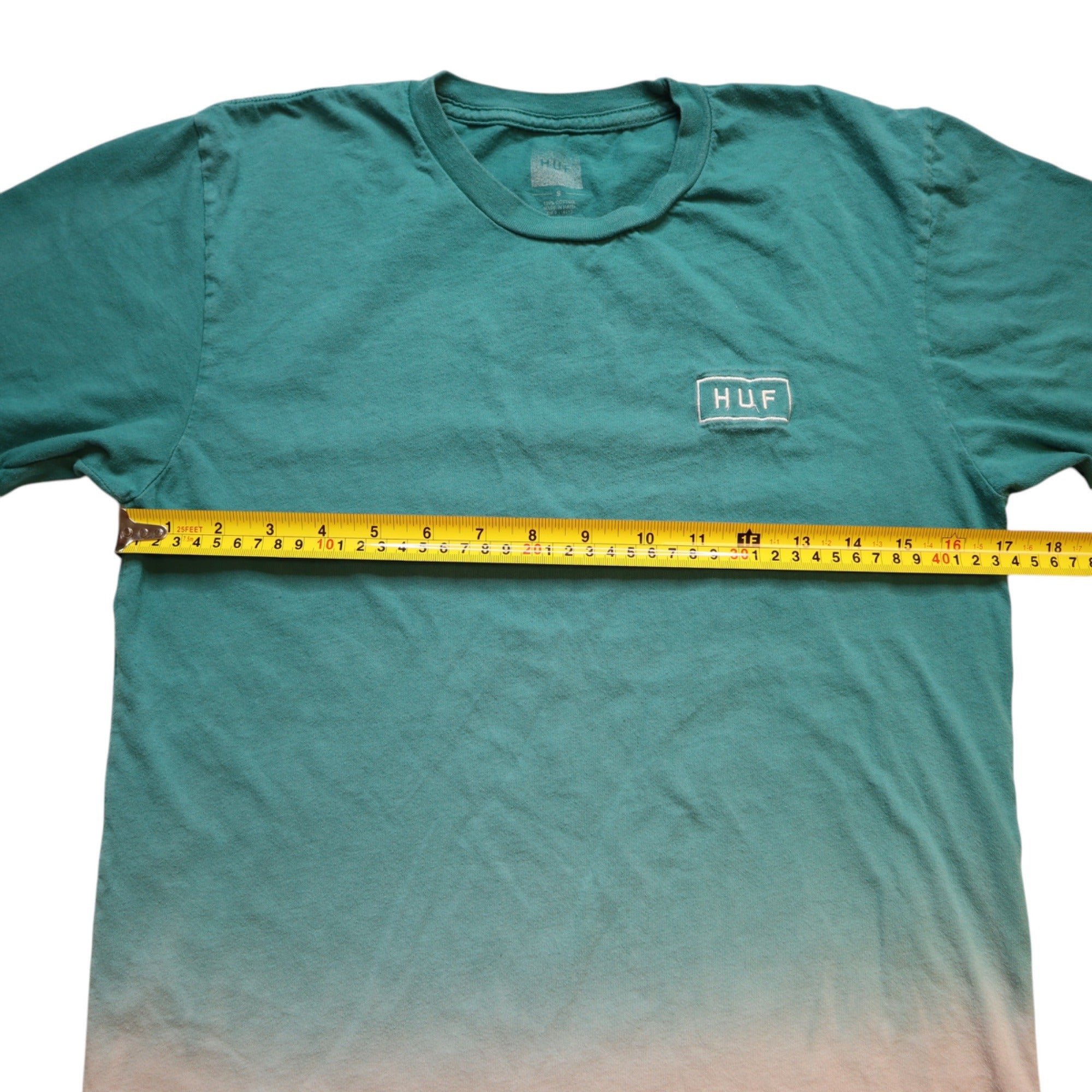 Huf Men's Gradient Teal & Beige T-Shirt Size Small