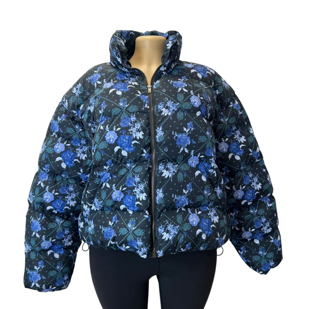 K-102 Woolrich Floral Quilted Puffer Jacket With Full Zip Size Large
