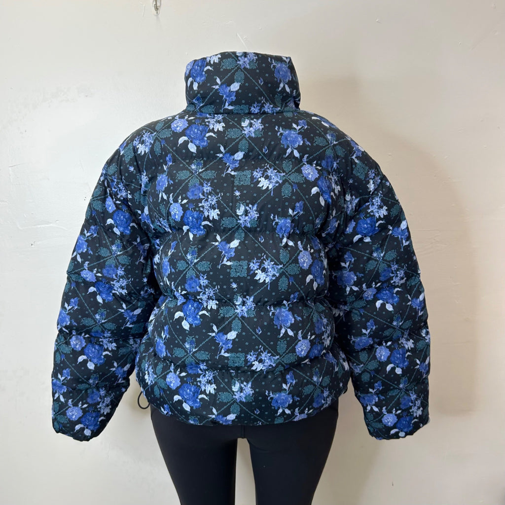 K-102 Woolrich Floral Quilted Puffer Jacket With Full Zip Size Large