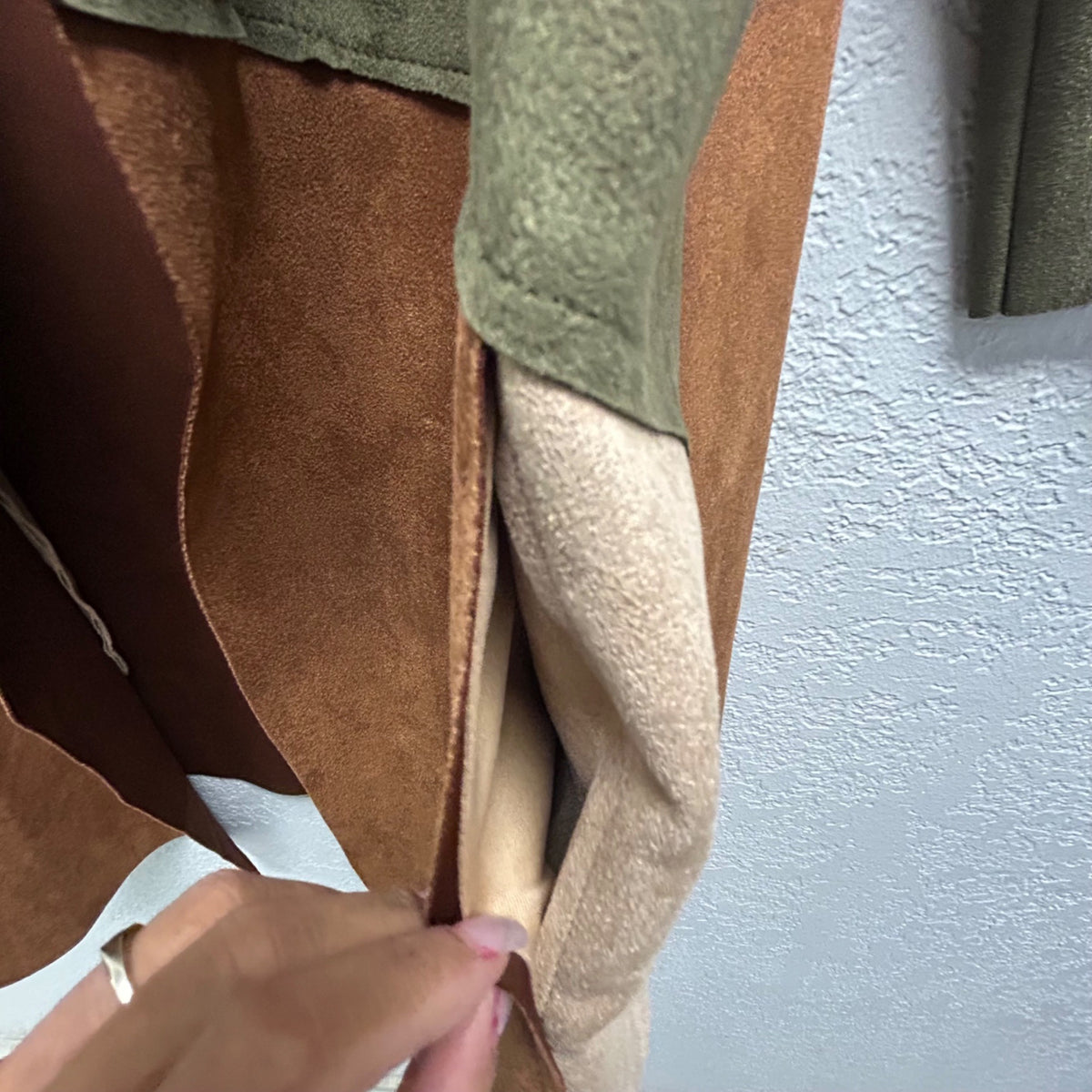 Slinky Brand Medium Colorblock Open-Front Cardigan Coat With 3/4 Sleeves Fall Colors