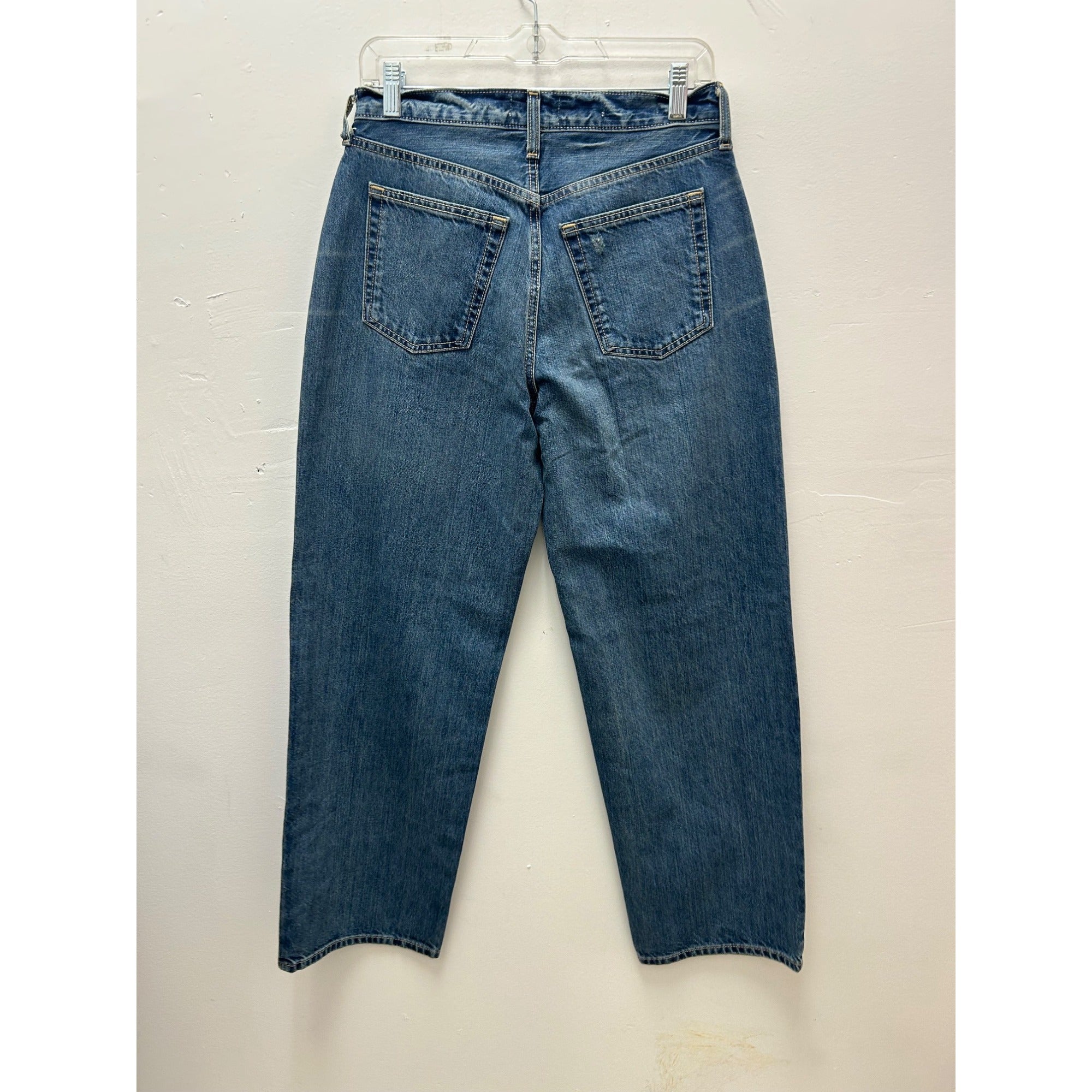 K-144 Universal Thread Womens Size 2 Short 90s Baggy Jeans Mid-Rise Relaxed Fit Dark Wash