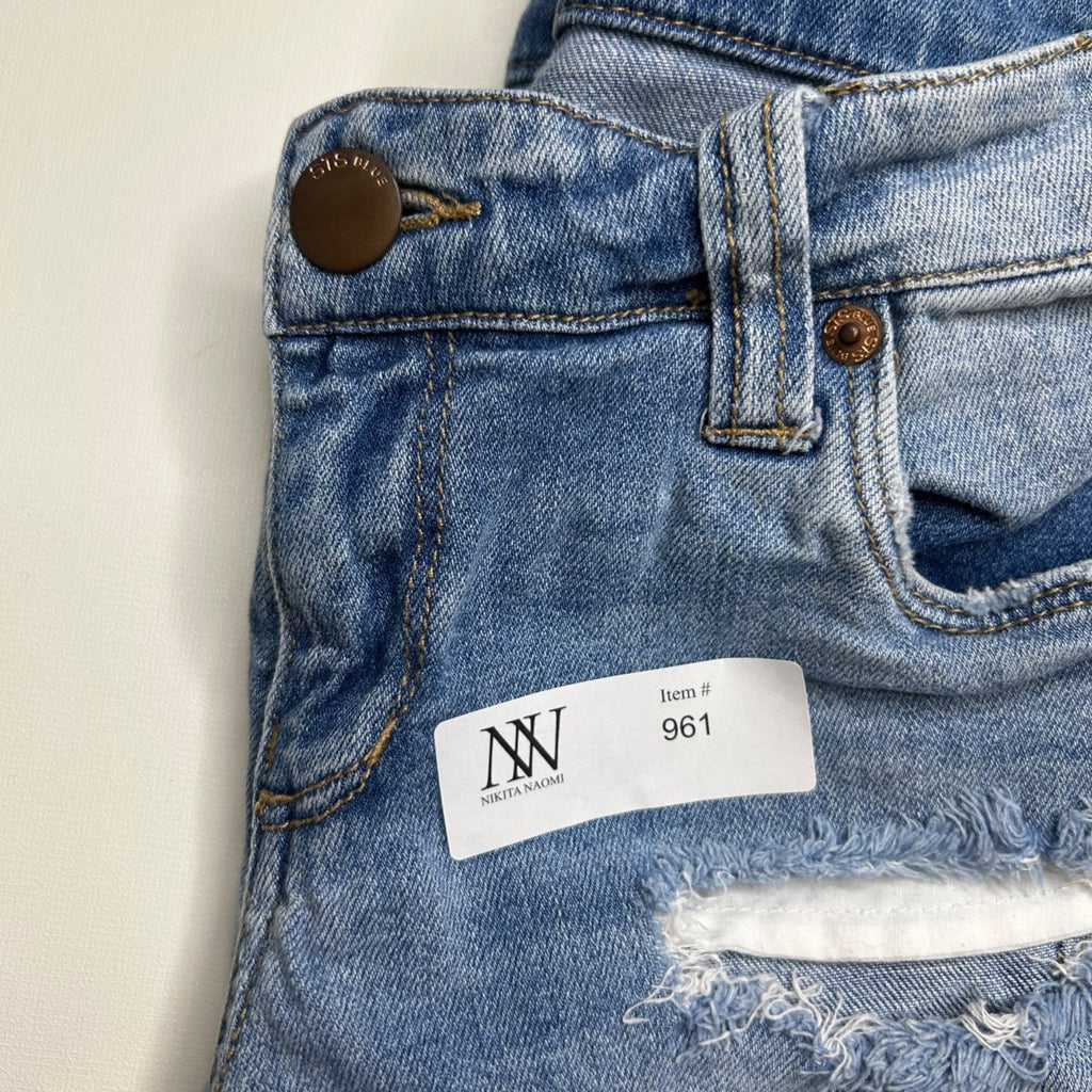 #961 STS Blue Size 1 Distressed Light Wash Denim Shorts With Raw Hem