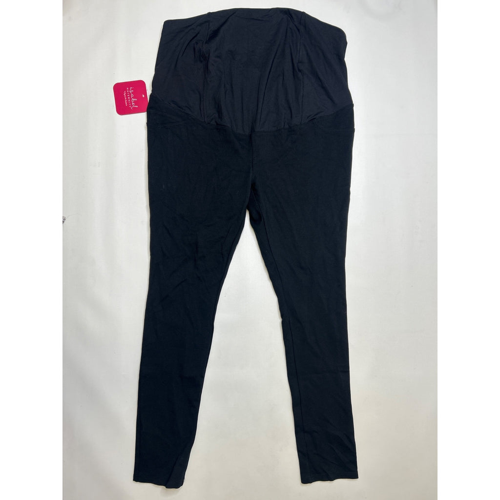 #1132 Isabel Maternity L Black Over-the-Bump Skinny Pants