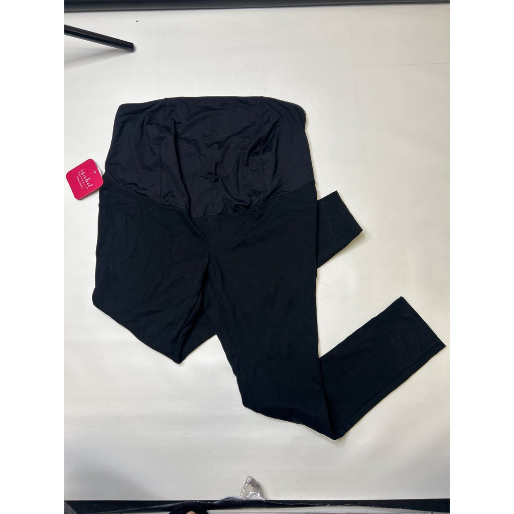 #1132 Isabel Maternity L Black Over-the-Bump Skinny Pants