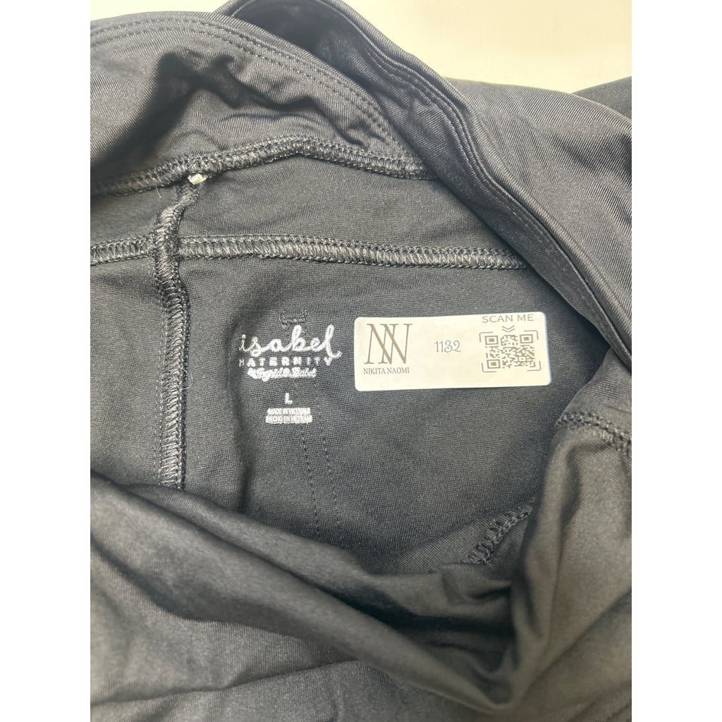 #1132 Isabel Maternity L Black Over-the-Bump Skinny Pants