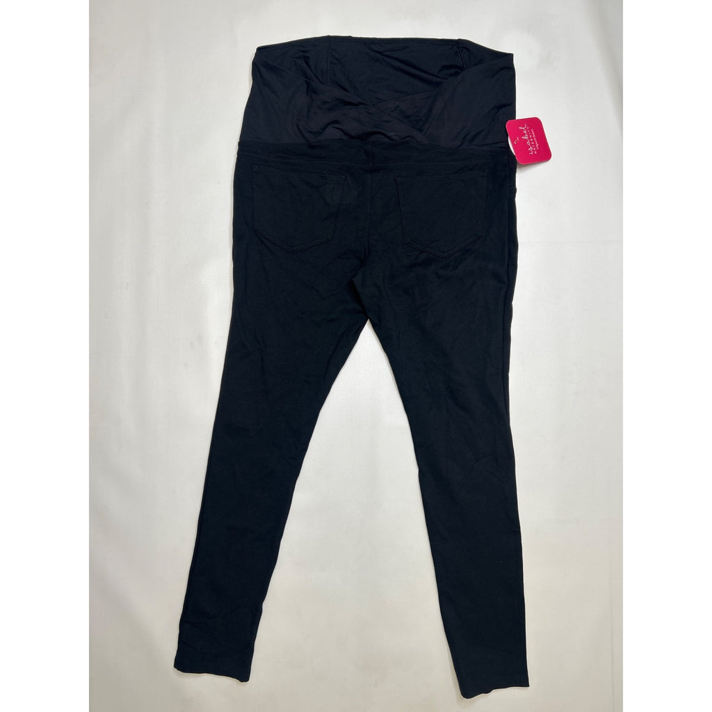 #1132 Isabel Maternity L Black Over-the-Bump Skinny Pants